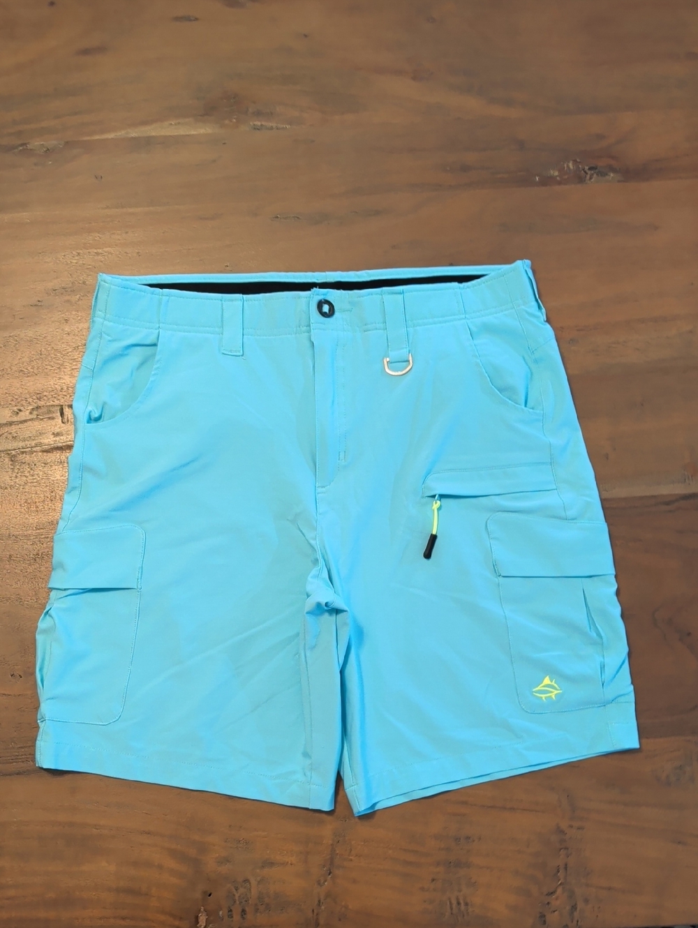Loco Skailz Teal Performance Fishing Hybrid Cargo Shorts Men’s Size 36 Like New